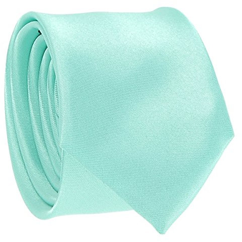 Cravate Fine Vert d'eau - Cravate Homme Coupe Slim Moderne - 5cm à la Pointe - Couleur Unie - Accessoire Chemise pour Mariage, Cérémonie