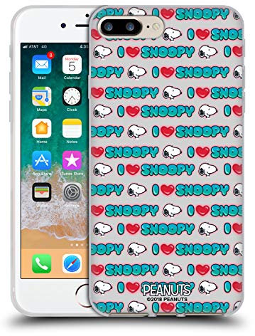 Head Case Designs Offiziell Offizielle Peanuts Ich Liebe Muster Snoopy Plankenweg-Spritzpistole Soft Gel Handyhülle Hülle kompatibel mit Apple iPhone 7 Plus/iPhone 8 Plus
