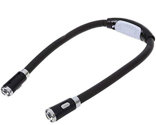 Leikance Lámpara de lectura ajustable flexible manos libres LED cuello noche luz tejer portátil libro luz 58cm