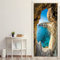 FLFK 3D Höhlenseelandschaft Türtapete Wandbilder Selbstklebend Tür Poster Vinyl Entfernbar Mauer Aufkleber Zuhause Dekor 30.3Zoll x78.7 Zoll