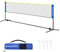 SONGMICS Badminton-Netz, 4 m, Volleyballnetz, höhenverstellbare Stangen, tragbares Set für Tennis, Beach-Volleyball, für Garten, Park, Outdoor, Blau und Gelb SYQ400Q02