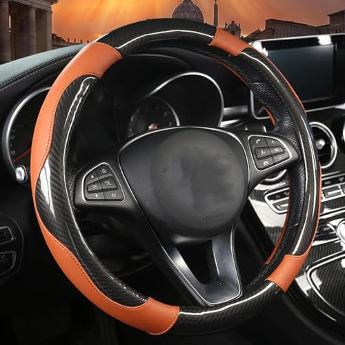 Lenkradhülle aus Karbonfaser für Mädchen, Orange
