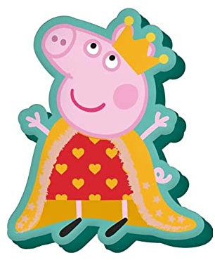 Peppa Pig Formkissen Königin 35 cm, Weiches Kuschelkissen in Einer lustigen Form, KL84780, Kids Licensing