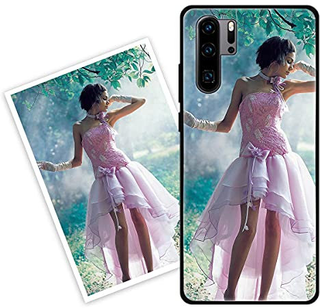 Sunrive Personalisierte Hülle kompatibel mit Huawei P30 Pro Handyhülle Benutzerdefiniert Gehärtetes Glas Weicher Etui mit Eigenem Foto Bild Text Individuelle + Displayschutzfolie