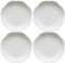 Sizikato Lot de 4 assiettes à apéritif en porcelaine blanche de 10,2 cm, assiette à sauce en relief de dentelle