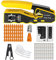MAYLINEE Netzwerk werkzeug Set, Crimpzange RJ45 Kabeltester Reparatur Patchkabel Wartung LAN Abisolierschneider, Koax Crimper Stecker Crimpen, Punch Down Cat5 Cat6 Stripper(Schwarz)