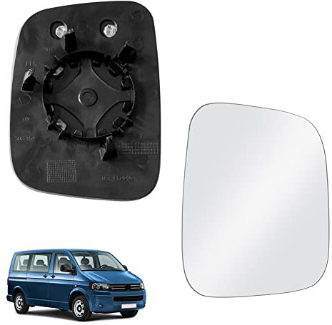 Ersatz Spiegelglas Heizbar Rechts Kompatibel mit VW Transporter T5 2003-2009 & Caddy 2004-2015 Spiegelglas Außenspiegel Glas