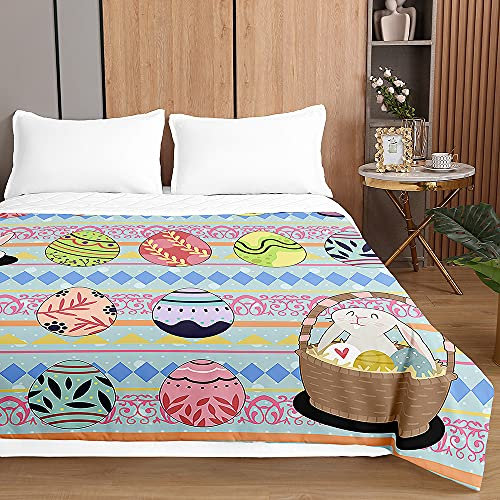 Oduo 3D Tagesdecke Steppdecke Bettüberwurf Bettdecke Stepp Decke Sofaüberwurf Doppelbett Unterfüttert und Gesteppt Waschbare Klimaanlage Wohndecke Reisedecke (Gemusterte Eier,220x240cm)