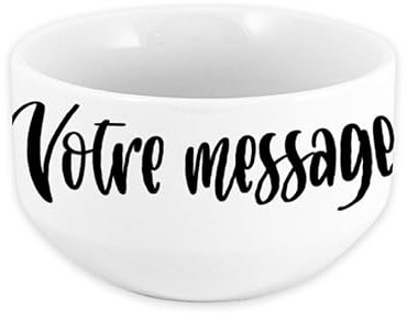 Bol en céramique personnalisable avec message – Cadeau unique pour anniversaire, fête des mères, Noël – Grand bol pour petit-déjeuner – Design petits cœurs