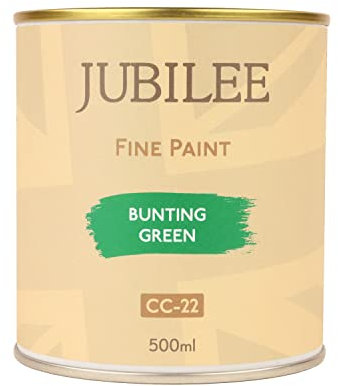 Guild Lane Jubilee Furniture Paint – Upcycle & Transform Wood, Metal & Glass – Soft Sheen Finish for Indoor & Outdoor – Durable & Easy to Apply Multi-Surface Paint (Bunting Green, 500ml)