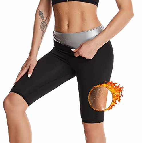 LIPIODOL Shorts Sauna Sporthose Abnehmen Sporthose Damen Hose Kurz Hot Thermo Sweat Hosen Schwitz Leggings High Waist Bauch Weg Body Shaper Jogginghose für Gym Laufen Yoga