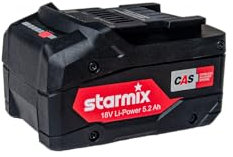 Starmix Akkupack 18v 5.2 Ah Li-Power, CAS-Akku mit vielen Top Marken geräteübergreifend kompatibel, Akku für Nass-Trockensauger, Staubsauger & Elektrowerkzeug der CAS-Partner