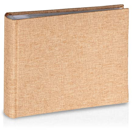 Leinen Einsteckalbum für 100 Fotos 10x15 - Fotoalbum zum Einstecken mit Langlebigen Taschen & Extra Platz für Notizen | Einfache Handhabung | Photo Album als Geschenk für Familie