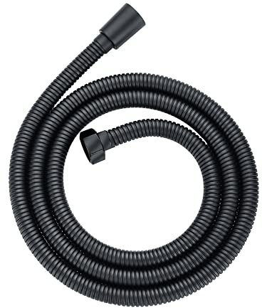 ENKI, H15, Shower Hose, Black, Flexi Bathroom Shower Head Hose Pipe Replacement, Standard 8mm Bore Diameter, 150cm Length, Modern or Traditional Bathroom Design