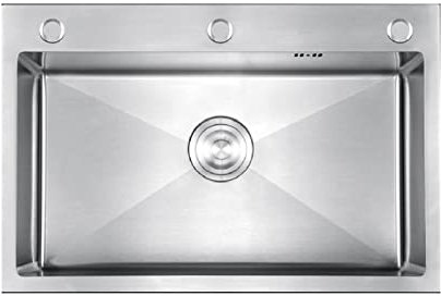HGTRH Fregadero Bajo Encimera 60x45 INOX Brillo, Fregadero Cocina con Escurridor y Grifo, Fregadero Cocina Un Seno con Escurridor Acero INOX, Resistente A Los ArañAzos Resistente A Altas Temperaturas