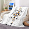 Daesar Kuscheldecke Flauschig, Wohndecke Warm 180X240 Weiß mit Gemustert Geometrie Decke Flanell Fleecedecke für Couch