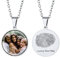 Supcare Halskette Damen/Herren Rund Schmuck 316L Personalized Gravur Edelstahl Dog Tag Anhänger mit Fingerabdruck/Foto/Textgravur Memorial Erkennungsmarke Sommer Kette Geschenk Souvenir A-Rund-Silber