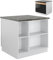 Vicco Isla de Cocina Fame-Line, Roble Negro Alto Brillo/Blanco/Blanco, 90 cm con cajón, sin encimera