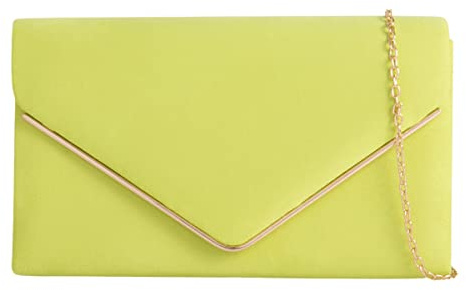A2ZUKFASHION Bolso de mano de ante para mujer, para boda, fiesta, graduación, noche, hombro, verde lima