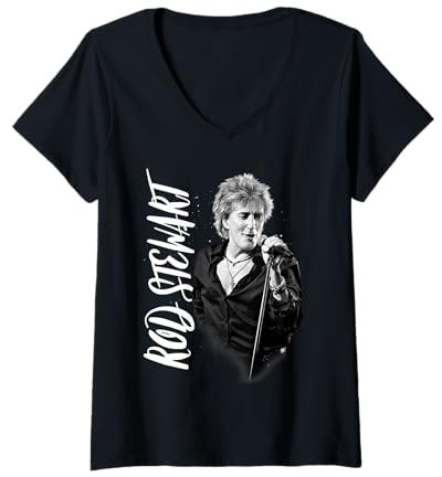 Damen Rod Stewart Admat T-Shirt mit V-Ausschnitt