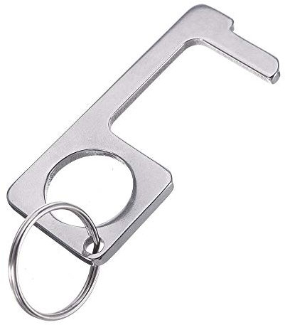 Tragbares Presse-Aufzugswerkzeug Freisprecheinrichtung Türöffner Antimikrobiell Berührungsloser Griffschlüssel ohne Berührung mit Korkenzieher - B 5Pcs