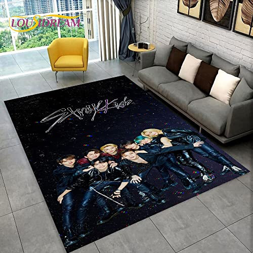 YZGAH Streunende Kinder Kpop Sänger Stern Bereich Teppich, Teppich Teppich Für Wohnzimmer Schlafzimmer Sofa Fußmatte Dekoration, Kinder Spielen rutschfeste Bodenmatte P6623 160X200Cm