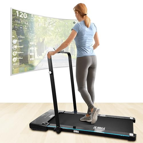 Tapis Roulant elettrico Walking Home Fitness, Tappeto da corsa pieghevole salvaspazio Bluetooth integrato, Smartwatch Cardio, Telecomando, Velocità regolabile 10 km/h, App KINOMAP ZWIFT FitShow
