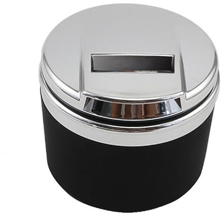 Auto Tragbarer Fahrzeug Aschenbecher für Opel Corsa D 2006-2014, Rauchfreien Aschenbecher Zigarette mit Deckel Selbstverlöschender, Autoaschenbecher,Bright silver