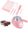 Otufan Chocolat Électrique, Fontaine de Chocolat avec Manche Longue Et Ensemble de Moules Fai-de-T-e Machine Chocolat Chaude pour Dissoudre Le Chocolat Lait Crème (Rose)