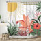 ASDCXZ Tenda da doccia con foglie boho 180 x 220 cm, moderna, astratta, arte verde, foglie, sole, fiori, bianco, bagno, lavabile, in poliestere, impermeabile, per vasca da bagno con 12 ganci