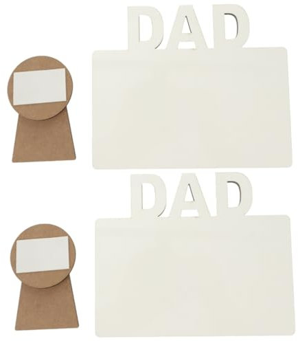 MAGICLULU 2St Bilderrahmen zum Vatertag bilderrahmen selber machen Papa Bild Foto-Ornament-Rahmen Fotogeschenk Fotorahmen einfügen weißer Holzrahmen Schreibtisch Tragrahmen Student hölzern