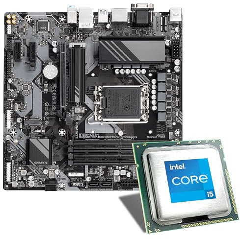 Mainboard Bundle | Intel Core i5-14400, 6X 2500 MHz, Gigabyte B760M DS3H DDR5, 2X M.2 Port, PCIe 4.0 x16, USB 3.2 Gen2 | Tuning Kit | CSL PC Aufrüstkit