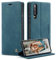 Cracedily Handyhülle für Huawei P30 Hülle, Klapphülle Premium Lederhülle Klappbar Flip Case Tasche Magnet Kartenfach Standfunktion Klapphülle Schutzhülle für P30 6.1 Zoll, Blaugrün
