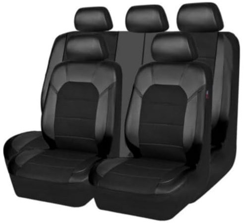 BioNyt Auto Sitzbezüge für Citroen Berlingo 2018 2019 2020 2021 2022 2023 2024, 9 Stück rutschfest Wasserdicht Atmungsaktiv Leder Autositzüberzug Sets, Innenraum Zubehör,Black