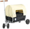 Beachtrekker Life Faltbarer Bollerwagen, klappbarer Handwagen + Feststellbremse + Sonnenverdeck (Gummi/PU-Reifen, Schwarz)