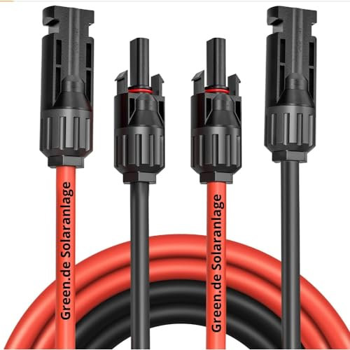 Green.de solaranlage - Solarkabel Helukabel 4mm², 6mm² - Solar Verlängerungskabel outdoor - Verlängerung 1-50m - Photovoltaik Kabel in rot oder schwarz