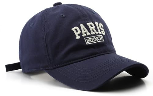 Paris Hat Unisex Baseball Cap Soft Sun Hat Adjustable Trucker Cap, Marineblau, M-L
