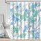 FAIRYGATE Blauer Stoff Vorhang Duschvorhang Textil Badewanne Duschvorhänge Anti Schimmel Wasserdicht Polyester Stoff Waschbar Bad Vorhang für Badezimmer Shower Curtains mit 12 Duschringen B8111