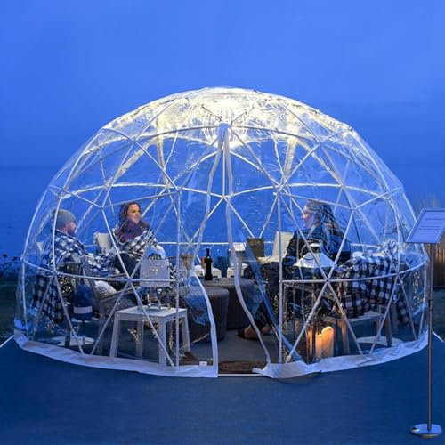WANGYYDS 12x7.2ft Gartenkuppel-Iglu, Outdoor Clear Dome Camping Cabin Bubble Zelt, Blasenzelt Aus PVC Wetterfest Gewächshaus Garten Pavillons Haus Für Hinterhof, Camping, Party, Veranstaltung