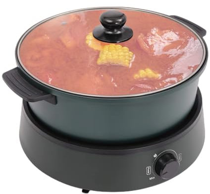 Charocean Multicooker Pot – Electric Frying Pan Non Stick with Lid, 4l Hotpot Pot Electric Skillet Electric Pans for Cooking, Electric Cooking Pan for 2-5 People (Green)