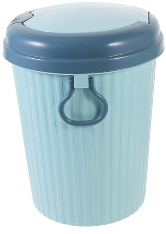 WATIIFUFU Küchenabfalleimer Mülleimer Müll Kontainer Papierkorb Wäschekorb toilet bin abfalleimer küche laundry basketball hoop Dose für Badezimmer Mülltonne mit Deckel Plastik Blue