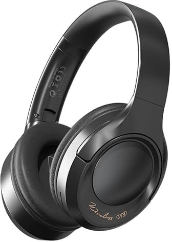 Bluetooth Headphones Over Ear,Wireless Headphones Over Ear,HiFi Stereo Foldable Lightweight Headset Bluetooth 5.3 Headphones with Built-in Noise Reduction Mic for Travel, Work PC, Phone, Online Class