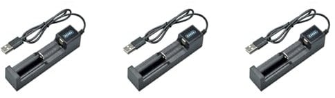 Uhidka 3X Battery Charger USB 1 Slot Universal Quick Charging Rechargeable Lithium Battery Charger for 18650 26650 14500 16340