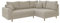 S-Style Möbel Ecksofa Eckcouch Sofa Couch 4 Sitzer Kratzfest Freistehend Rechts Massivholzfüße Braun Boucle Stoff Erik Beige