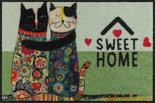 Salonloewe Fussmatte Sweet Cats I Schmutzfangmatte & Fußabtreter für Innen 50 x 75 cm