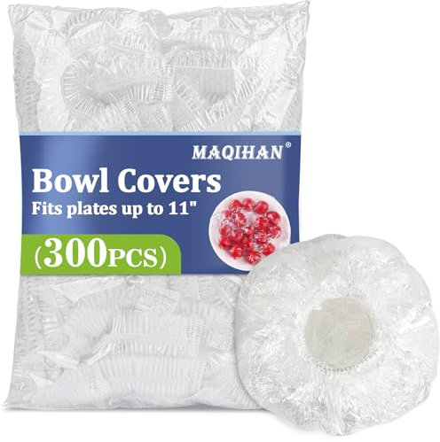 MAQIHAN 300 Food Covers Plastic Stretch - Reusable Fresh Keeping Bags/300pcs Plate Covers For Food Fresher For Longer Bags Reusable Bowl Covers Plastic Wrap Covers Food Storage Bags Food Wrap