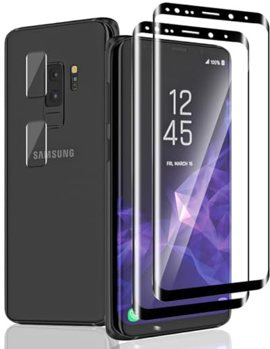 Jaavkkma 2 Stück Schutzfolie für Samsung Galaxy S9 Panzerglas + 2 Stück Kamera Schutzglas, Härte 9H/Bläschenfrei Panzer Schutz Glas, Displayschutzfolie für Galaxy S9 - HD Gehärtetes Glas
