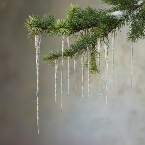 Jetec 8 Pcs 11 Inch Glass Icicle Ornaments for Christmas Tree Decoration Large Clear Christmas Tree Ornaments Decorative Vintage Crystal Hanging Icicle for Winter Xmas Wonderland Wedding Party Decor