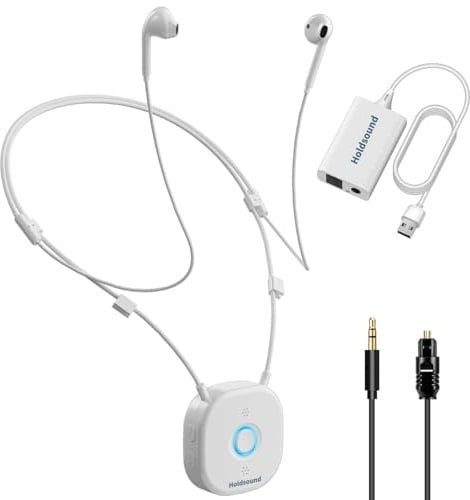 Holdsound HSD100 TV Kopfhörer Kabellos Senioren, Funkkopfhörer Kabellos für TV mit USB-Sender, Nackenbügel-Design, Verbesserte Lautstärke, Keine Audioverzögerung, Plug-and-Play, 15 Stunden
