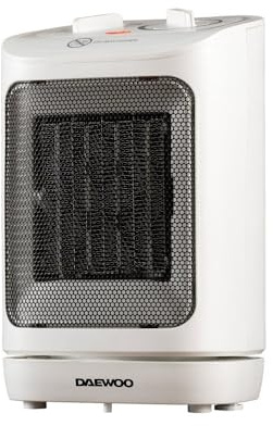 Daewoo HEA1975GE Ceramic Fan Heater, 2000W, PTC Heating Element, Oscillating, Portable, Indoor Use, Electric, 25H x 16W x 12.5D cm, for Home Office and Bedroom